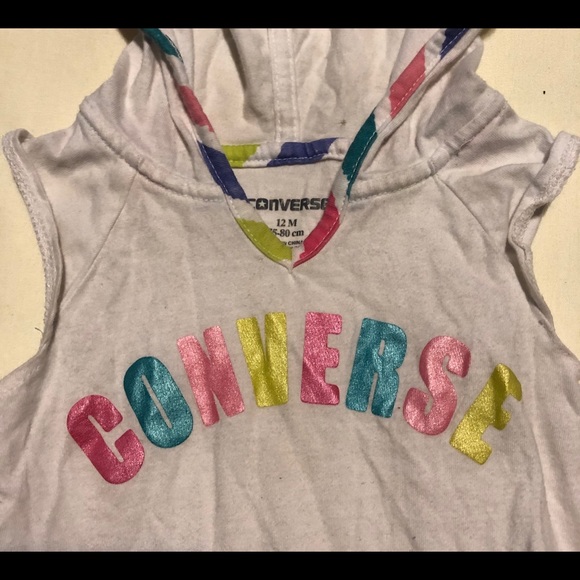Converse Toddler Rainbow Logo Hooded Dress sz: 12m - Picture 2 of 5